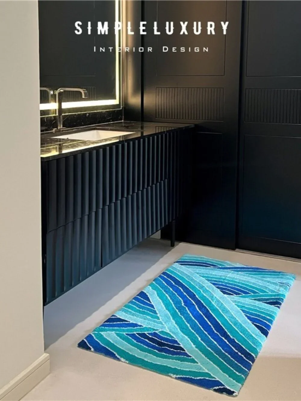 Discontinued Brand New ABYSS & HABIDECOR Ocean Wave Bath Rug 27